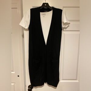 THEORY - 100% cashmere black long vest (white shirt NOT included)